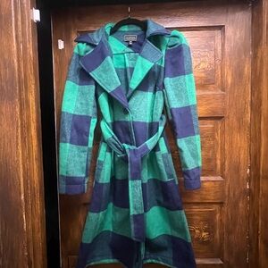 G by Giuliana Green and Blue Plaid Coat